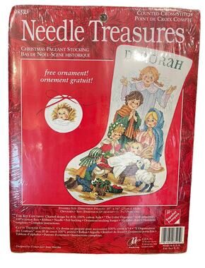 NEW Needle Treasures Cross Stitch Christmas Pageant Nativity Stocking Kit 16"